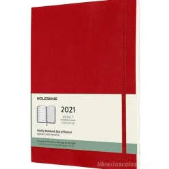 Moleskine 12 mesi - Agenda settimanale rosso scarlatto - Extra Large copertina morbida 2021