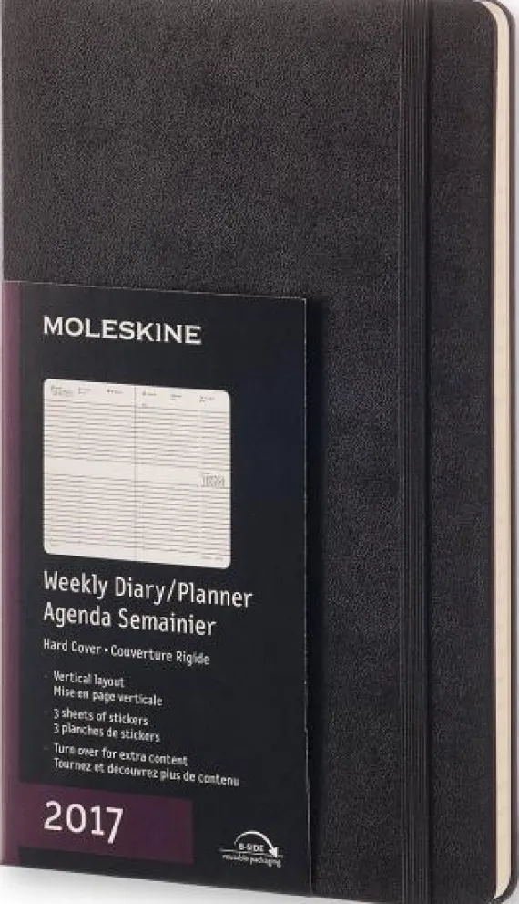 Moleskine 12 mesi - Agenda settimanale verticale nera – Large Copertina rigida 2017