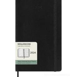 Moleskine 12 mesi - Agenda settimanale nero - Large copertina morbida 2024