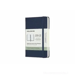 Moleskine 18 mesi - Agenda settimanale orizzontale blu - Pocket copertina rigida 2019-2020