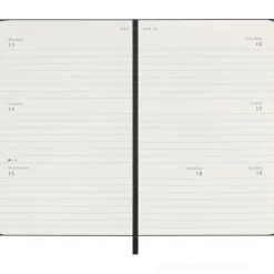 Moleskine 12 mesi - Agenda settimanale orizzontale nero - Pocket copertina rigida 2026