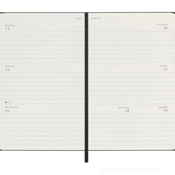 Moleskine 12 mesi - Agenda settimanale orizzontale nero - Pocket copertina rigida 2026