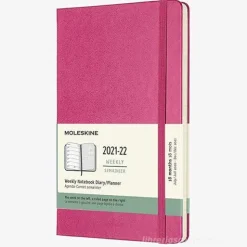 Moleskine 18 mesi - Agenda settimanale rosa bouganvillea - Large copertina rigida 2021-2022