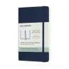 Moleskine 12 mesi - Agenda settimanale orizzontale blu - Pocket copertina morbida 2020