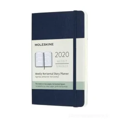 Moleskine 12 mesi - Agenda settimanale orizzontale blu - Pocket copertina morbida 2020