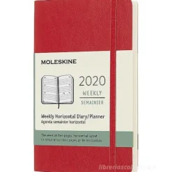 Moleskine 12 mesi - Agenda settimanale orizzontale rosso - Pocket copertina morbida 2020