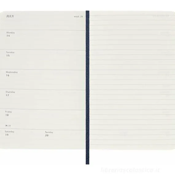Moleskine 18 mesi - Agenda settimanale blu zaffiro - Pocket copertina morbida 2024-2025