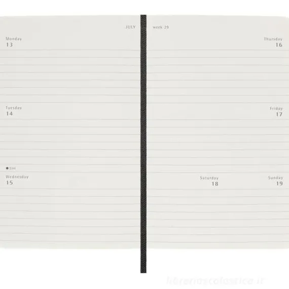 Moleskine 12 mesi - Agenda settimanale orizzontale nero - Pocket copertina morbida 2026