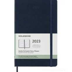 Moleskine 12 mesi - Agenda settimanale orizzontale blu zaffiro - Large copertina rigida 2023