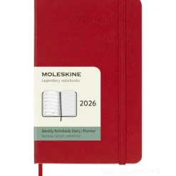 Moleskine 12 mesi - Agenda settimanale rosso scarlatto - Pocket copertina rigida 2026
