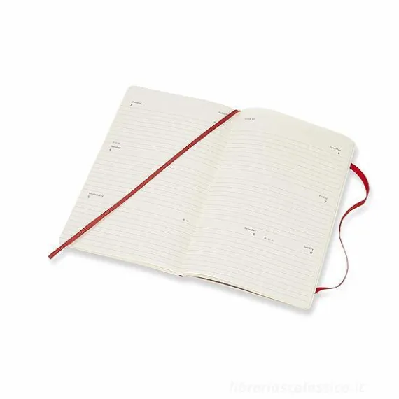 Moleskine 12 mesi - Agenda settimanale orizzontale rosso - Large copertina morbida 2020
