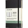 Moleskine 12 mesi - Agenda settimanale orizzontale nero - Pocket copertina rigida 2021
