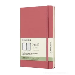 Moleskine 18 mesi - Agenda settimanale rosa - Large copertina rigida 2018-2019