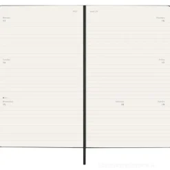 Moleskine 12 mesi - Agenda settimanale orizzontale nero - Large copertina rigida 2026