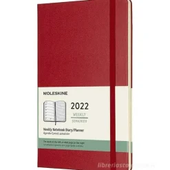 Moleskine 12 mesi - Agenda settimanale rosso scarlatto - Large copertina rigida 2022