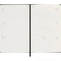 Moleskine 18 mesi - Agenda settimanale orizzontale nero - Pocket copertina rigida 2025-2026