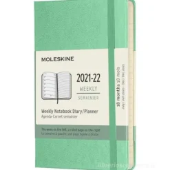 Moleskine 18 mesi - Agenda settimanale verde ghiaccio - Pocket copertina rigida 2021-2022