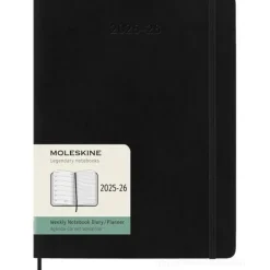 Moleskine 18 mesi - Agenda settimanale nero - Extra Large copertina morbida 2025-2026