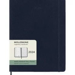 Moleskine 12 mesi - Agenda settimanale blu zaffiro - Extra Large copertina morbida 2024