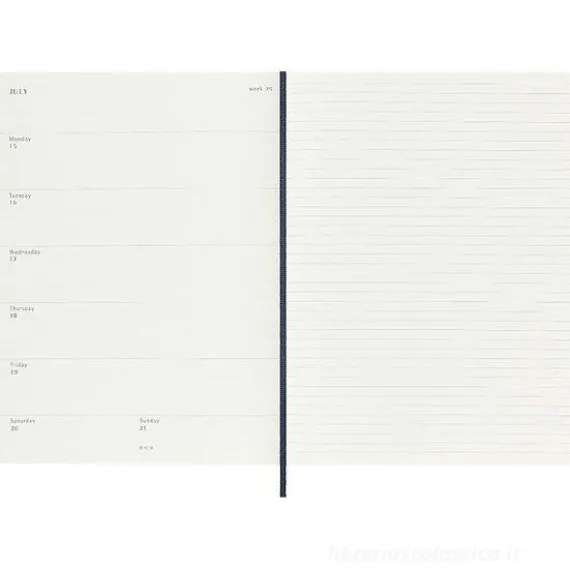 Moleskine 12 mesi - Agenda settimanale blu zaffiro - Extra Large copertina morbida 2024