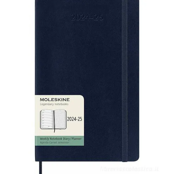 Moleskine 18 mesi - Agenda settimanale blu zaffiro - Large copertina morbida 2024-2025
