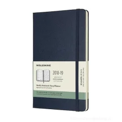 Moleskine 18 mesi - Agenda settimanale blu - Large copertina rigida 2018-2019