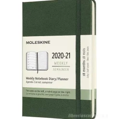 Moleskine 18 mesi - Agenda settimanale verde mirto - Pocket copertina rigida 2020-2021