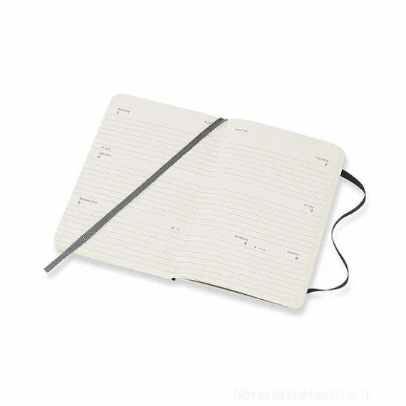 Moleskine 12 mesi - Agenda settimanale orizzontale nero - Pocket copertina morbida 2020
