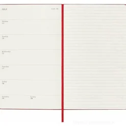 Moleskine 18 mesi - Agenda settimanale rosso scarlatto - Large copertina rigida 2024-2025