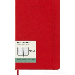 Moleskine 18 mesi - Agenda settimanale rosso scarlatto - Large copertina rigida 2024-2025