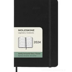 Moleskine 12 mesi - Agenda settimanale orizzontale nero - Pocket copertina rigida 2024