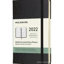 Moleskine 12 mesi - Agenda settimanale orizzontale nero - Pocket copertina rigida 2022
