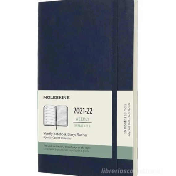 Moleskine 18 mesi - Agenda settimanale blu zaffiro - Large copertina morbida 2021-2022