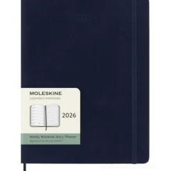 Moleskine 12 mesi - Agenda settimanale blu zaffiro - Extra Large copertina morbida 2026
