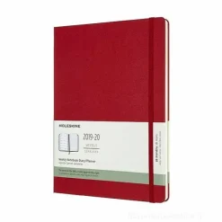 Moleskine 18 mesi - Agenda settimanale rossa - Extra Large copertina rigida 2019-2020