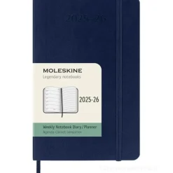 Moleskine 18 mesi - Agenda settimanale blu zaffiro - Pocket copertina morbida 2025-2026