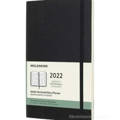 Moleskine 12 mesi - Agenda settimanale orizzontale nero - Large copertina morbida 2022