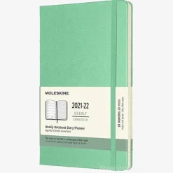 Moleskine 18 mesi - Agenda settimanale verde ghiaccio - Large copertina rigida 2021-2022