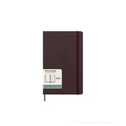 Moleskine 12 mesi - Agenda settimanale rosso borgogna - Large copertina rigida 2024