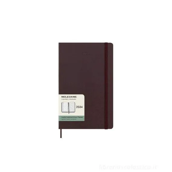 Moleskine 12 mesi - Agenda settimanale rosso borgogna - Large copertina rigida 2024