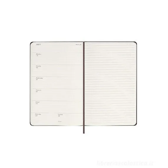 Moleskine 12 mesi - Agenda settimanale rosso borgogna - Large copertina rigida 2024