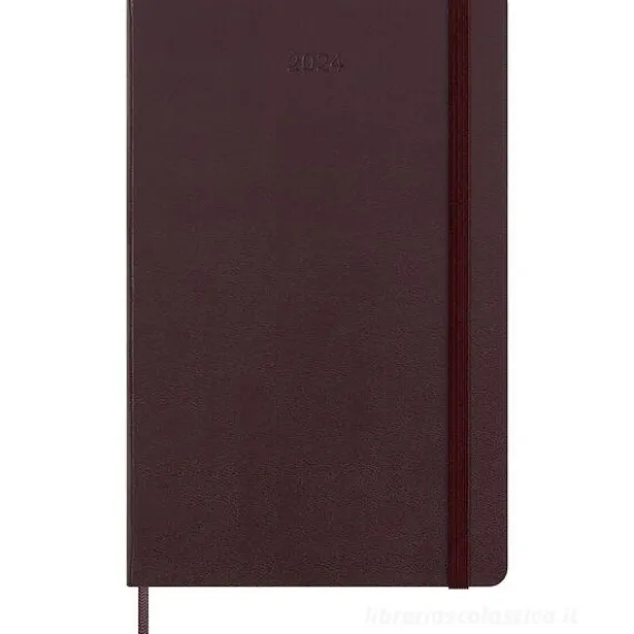 Moleskine 12 mesi - Agenda settimanale rosso borgogna - Large copertina rigida 2024
