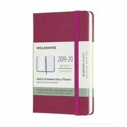 Moleskine 18 mesi - Agenda settimanale rosa - Pocket copertina rigida 2019-2020