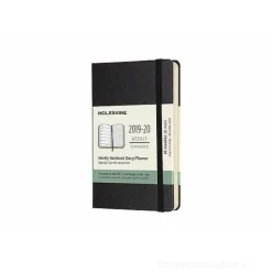 Moleskine 18 mesi - Agenda settimanale nera - Pocket copertina rigida 2019-2020