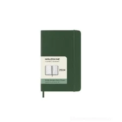 Moleskine 12 mesi - Agenda settimanale verde mirto - Pocket copertina morbida 2024
