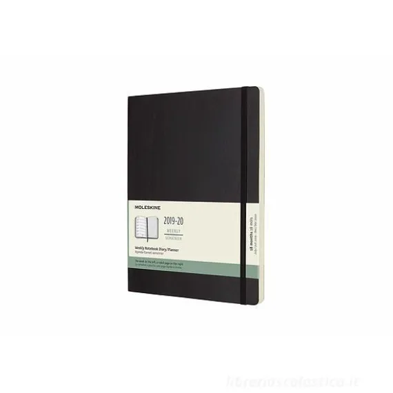 Moleskine 18 mesi - Agenda settimanale nera - Extra Large copertina morbida 2019-2020