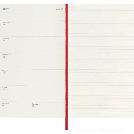Moleskine 18 mesi - Agenda settimanale rosso scarlatto - Large copertina morbida 2024-2025