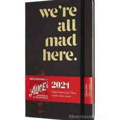 Moleskine 12 mesi - Agenda settimanale Limited Edition Alice in Wonderland nero - Large copertina rigida 2021