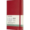Moleskine 12 mesi - Agenda settimanale orizzontale rosso scarlatto - Large copertina rigida 2021