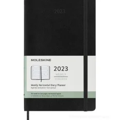 Moleskine 12 mesi - Agenda settimanale orizzontale nero - Large copertina morbida 2023